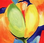 Tulip Paintings - Riotous Tulips II by Alfred Gockel